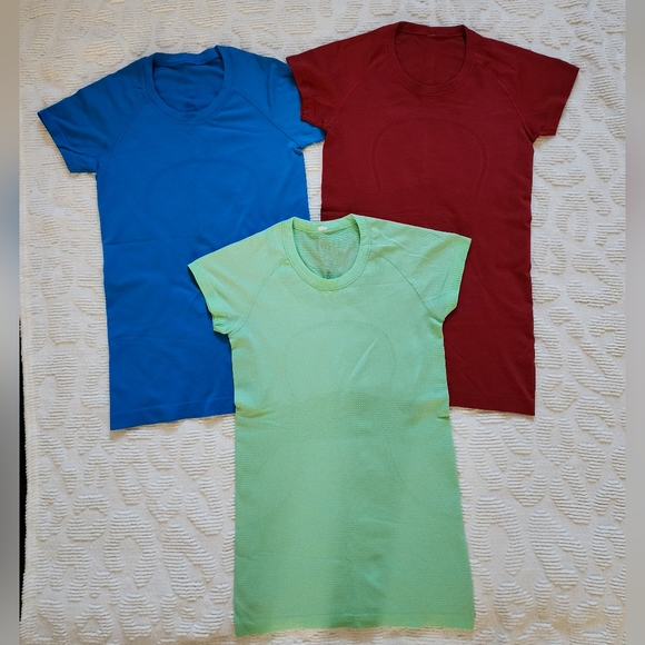 ❤️SOLD❤️ Lululemon Swiftly Tech Short Sleeve Shirts Lot of 3!! - Picture 1 of 6